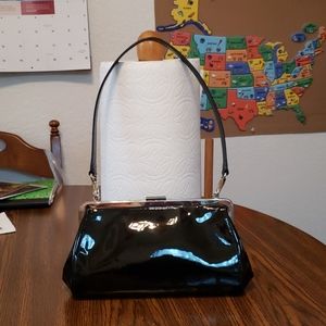 Coach evening bag black patent leather